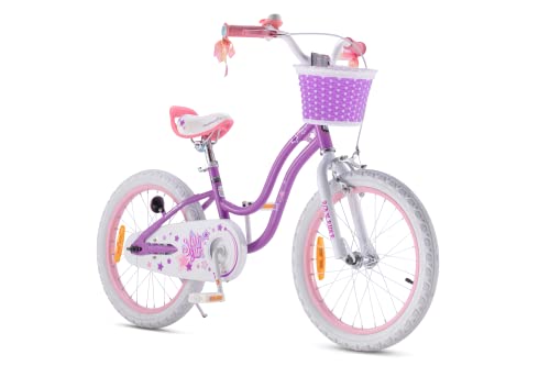 RoyalBaby Stargirl Kinderfahrrad Mädchen Fahrrad Hand- und Rücktrittbremse 14 Zoll ab Jahre Kinder Fahrrad Lilac von RoyalBaby