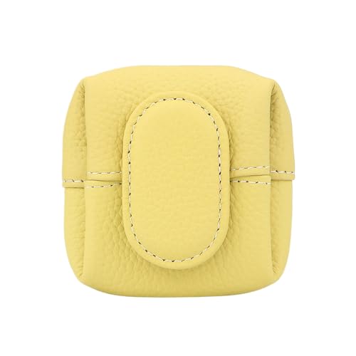Royal Bagger Mini-Lychee-Muster-Geldbörse einfarbig Schnallens CHL üssel Kopfhörer-Aufbewahrung Tasche, Casual Change-Beutel für den täglichen Gebrauch (Gelb) von Royal Bagger
