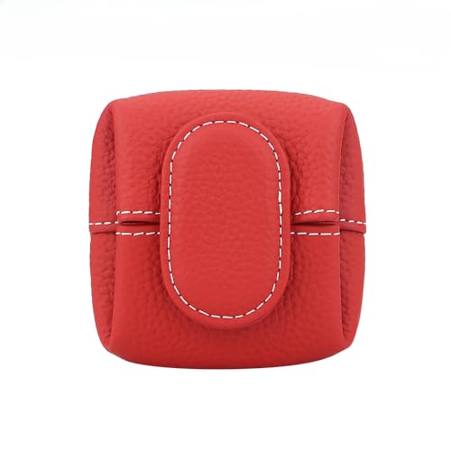 Royal Bagger Mini-Lychee-Muster-Geldbörse einfarbig Schnallens CHL üssel Kopfhörer-Aufbewahrung Tasche, Casual Change-Beutel für den täglichen Gebrauch (Rot) von Royal Bagger