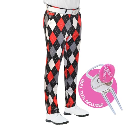ROYAL & AWESOME HERREN-GOLFHOSE, Mehrfarbig (Diamonds in the Rough), W34/L30 von Royal & Awesome