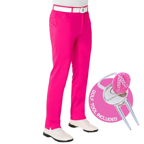 ROYAL & AWESOME HERREN-GOLFHOSE, Rosa (Pink Ticket), W32/L32 von Royal & Awesome