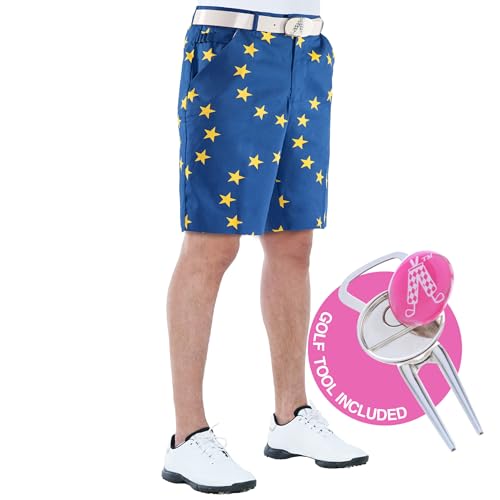 Royal und Awesome Herren Shorts ROYAL und Awesome Herren Golf Shorts - Eurostar, Eurostar, 32" Waist - 81 cm, RSEF3232 von Royal & Awesome