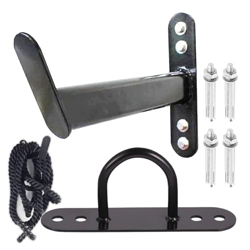 Rrlihjgu Battle Rope Rope Haken Wand Battle Rope Halterung Stahl Battle Rack Schwarz Battle Rack Storage Rack Sparen von Rrlihjgu