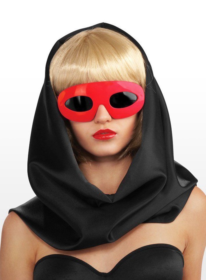 Rubie´s Kostüm Lady Gaga Sonnenbrille rot, Original lizenziertes Lady Gaga Accessoire von Rubie´s