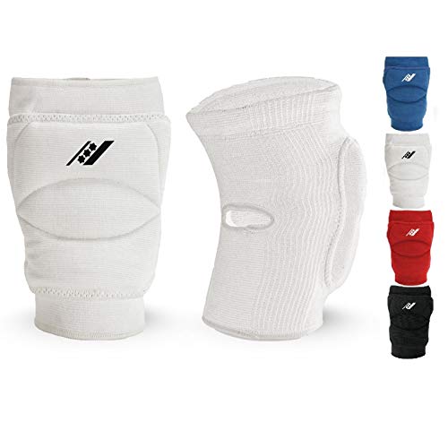 Rucanor Smash Knieschoner, 2 Stück Knieschutzer für Sport, Kniepolster mit Seitenaufprallsystem, Polyster, Unisex, M, Weiß von Rucanor