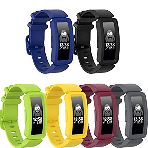 Ruentech Armbänder Kompatibel mit Fitbit Ace 2 Activity Tracker Armband Ersatz-Silikonband Kompatibel mit Fitbit Ace 2 Fitness Tracker Uhrenarmbänder (6-B Colors) von RuenTech