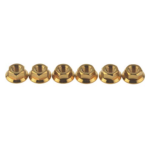 Ruifu Titanium Gr5 M5 Sechskant-Bördelmuttern (6 Stück), Gold von Ruifu