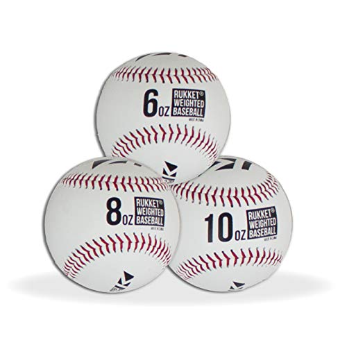 Rukket gewichtete Pitching-Baseballs, Progression-Wurfbälle für Training, schwere Softbälle für Schläge, Schlag- und Feldübungen (3er-Pack) von Rukket Sports