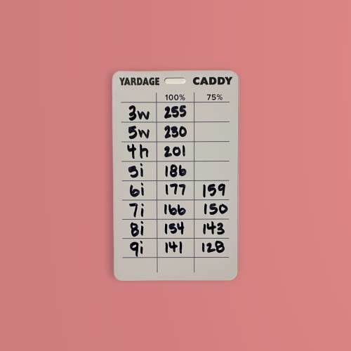 Yardage Caddy – Golftaschenanhänger Zubehör – Distanzkarte – Zeichnen Sie Ihre Zahlen auf – Trainingshilfe – Schießen Sie niedrigere Punkte! von Rules Caddy