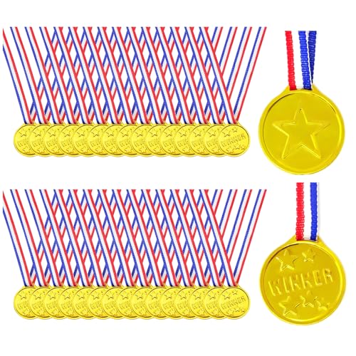 Rumgug 30 Stück Goldmedaillen mit Bändern für Kinder von Rumgug
