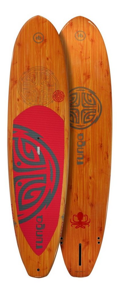 Runga-Boards SUP-Board ROTA RED Hard Board Stand Up Paddling SUP, Allrounder, (9.6, Inkl. coiled leash & 3-tlg. Finnen-Set) von Runga-Boards