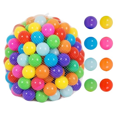 Rurunklee Bällebad-Bälle, Spielbälle für das Bällebad - Weiche und sichere Bälle, bruchsicher - 50 Stück Bällebad-Bälle, BPA-freie Bälle – leuchtende Farben, wiederverwendbares Spielspielzeug für von Rurunklee