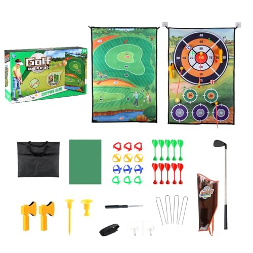 Rurunklee Golf-Chipping-Spielmatte,Chipping-Golf-Spielmatte | Doppelseitige große Übungsmatte Golftraining - Komplettes Golf-Trainingsmatten-Set, große Dartscheibe, lustiges Familienspiel für von Rurunklee
