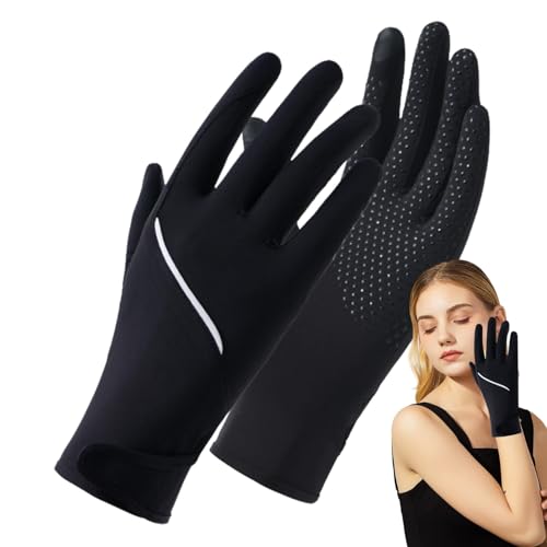 Rurunklee Sonnenschutzhandschuhe für Damen,Sonnenschutzhandschuhe,Kühlende Sonnenschutzhandschuhe aus Eisseidenstoff - UV-Schutz, schweißabsorbierend, kühlende Sonnen-UV-Handschuhe zum Fahren, von Rurunklee