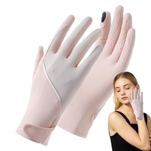 Rurunklee Sonnenschutzhandschuhe für Damen,Sonnenschutzhandschuhe für Damen | Kühlende Sonnenschutzhandschuhe aus Eisseidenstoff - UV-Schutz, schweißabsorbierend, kühlende Sonnen-UV-Handschuhe zum von Rurunklee
