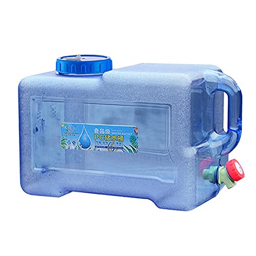 Wasserkanister mit Wasserhahn und Schraubdeckel, 8 l, BPA-frei, Trinkwassertank, tragbar mit Griff, für Wohnwagen, Picknick, Wandern, transparent von Rurunklee
