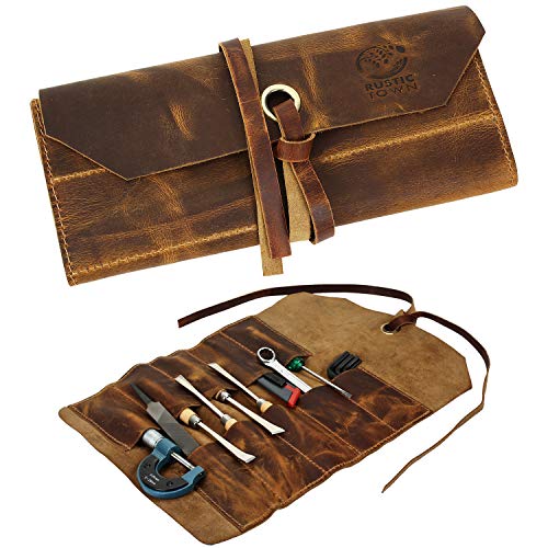 Rustic Town Werkzeugtasche zum Aufrollen, Leder, Werkzeugschlüssel-Rolle/Meißeltasche von Rustic Town