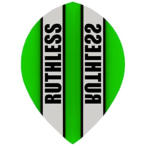 Ruthless Clear Panel Dart Flights | 100 Mikron Birne | Grün 10 Stück von Ruthless