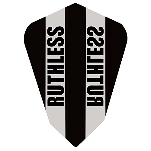 Ruthless RX Panel Dart Flights | extra stark 100 Mikron | transparente Fantail-Form, schwarz, 3 Sets mit je 3 Flights (3XF3567) von Ruthless