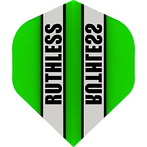 Ruthless Clear Panel Dart Flights | 100 Mikron Standard Nr. 2 | Grün 10 Stück von Ruthless
