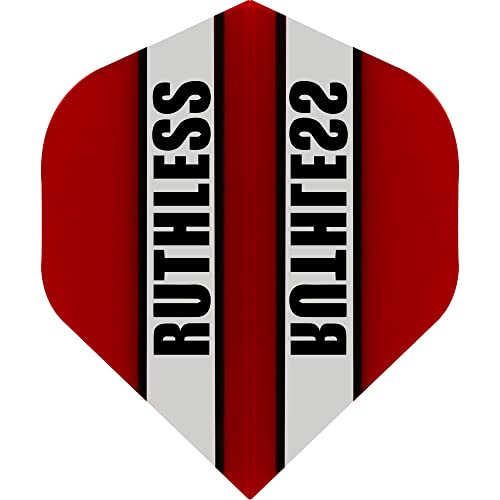 Ruthless RX Panel Dart Flight, extra stark, 100 Mikron, klare Standard-Nr. 2-Form, Rot, 3 Sets mit 3 Flights (3XF3525) von Ruthless