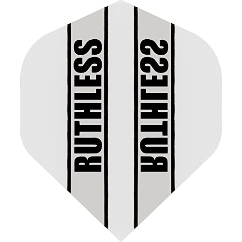 Ruthless RX Panel Dart Flight, extra stark, 100 Mikron, klare Standard-Nr. 2-Form, Weiß, 3 Sets mit 3 Flights (3XF3519) von Ruthless