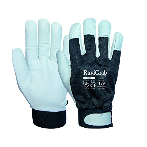 Ruvigrab - Arbeitshandschuh aus Rindsleder | belüfteter Rücken mit Klettverschluss | Gartenhandschuhe | Arbeitshandschuhe | Lederhandschuhe | Handschuhe für Damen und Herren von Ruvigrab