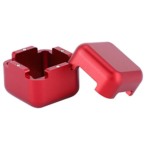 RvSky Kompakter Magnetischer Kreidehalter aus Aluminium Für Billard-Queue-Spitzen – Tragbarer Mini-Träger Für Einfachen Zugang zu Kreiden – Und Praktisches Queue-Zubehör(Rot) von RvSky