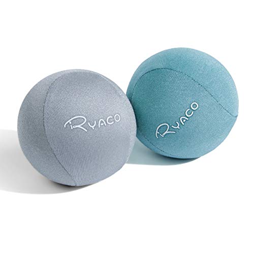 Ryaco Antistress-Bälle, 2er-Set, Handtrainer, Knetball, Fingergymnastik-Ball, Stressbewältigung, Grau & Grün von Ryaco