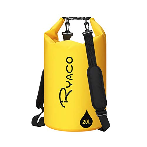 Ryaco Dry Bag wasserdichte Rucksack 10L 20L Wasserdichter Beutel Packsack mit Handytasche und Verstellbarer Schultergurt für Boot und Kajak, Angeln, Rafting, Schwimmen, Camping und Snowboarden von Ryaco