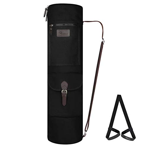 Ryaco Yogatasche, Yogamatte Tasche für robuste Yogamatten-Tragetasche mit verstellbarem Schultergurt (Schwarz) von Ryaco