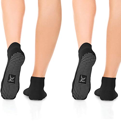 Rutschfeste Anti Skid Grip Socken (2 Paar) (perfekt für Pilates, Yoga, Barre, Dance, Martial Arts, Trampolin, Fitness, Krankenhaus, Reha, Home & Body Balance) von Rymora