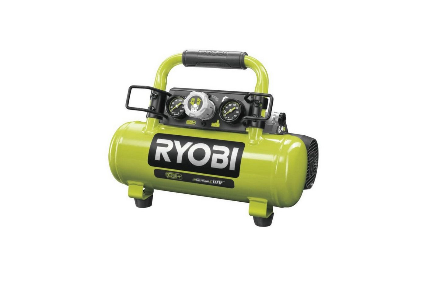 Ryobi Kompressor ONE+ 18 V, R18AC-0, Kompressor ohne Akku & Ladegerät,Auto Reifenfüller, max. 8,30 bar von Ryobi