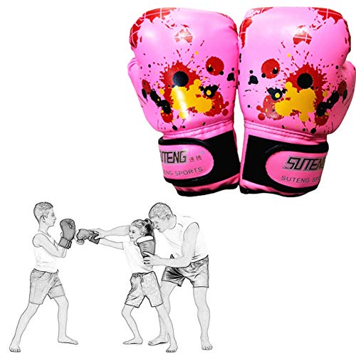 Boxhandschuhe Kinder Kickboxen Handschuh Junior Boxhandschuhe Boxhandschuhe für Kampfkünste Boxsackhandschuhe PU Leder Boxhandschuhe pink,Freesize von Rysmliuhan Shop