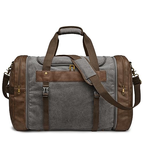 S-ZONE 65L Reisetasche Übergröße Canvas Weekender Tasche Duffle Bag Reise Übernachtung Handgepäck mit Schuhfach von S-ZONE