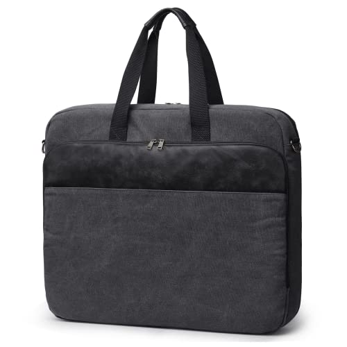 S-ZONE Unisex Kleidersack Anzugtasche Canvas Carry on Kleidertasche für Reisen Kurzurlaub Geschäftsreisen Aufbewahrung Suit Cover mit Laptopfach von S-ZONE