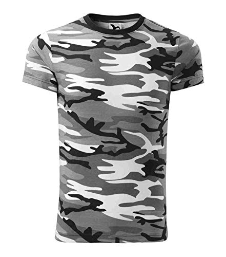 Camouflage Shirt Classic Army Style T-Shirt Kurzarm in Tarnfarbe grau von S.B.J - Sportland
