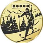 S.B.J - Sportland Pokal/Medaille Emblem, Motiv Biathlon, Durchmesser 50 mm, Gold von S.B.J - Sportland
