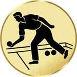 S.B.J - Sportland Pokal/Medaille Emblem, Motiv Boule, Durchmesser 50 mm, Gold von S.B.J - Sportland