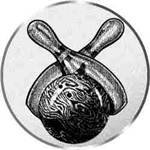 S.B.J - Sportland Pokal/Medaille Emblem, Motiv Bowling, Durchmesser 50 mm, Silber von S.B.J - Sportland