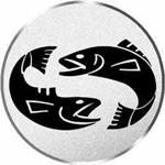 S.B.J - Sportland Pokal/Medaille Emblem, Motiv Fische, Durchmesser 50 mm, Silber von S.B.J - Sportland