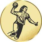 S.B.J - Sportland Pokal/Medaille Emblem, Motiv Handball/Damen, Durchmesser 50 mm, Gold von S.B.J - Sportland