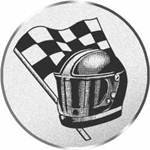 S.B.J - Sportland Pokal/Medaille Emblem, Motiv Rennsport, Durchmesser 50 mm, Silber von S.B.J - Sportland