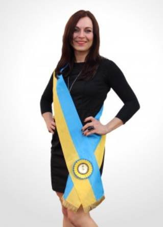 S.B.J - Sportland Schärpe für Miss Wahlen/Siegerschärpe blau-gelb von S.B.J - Sportland