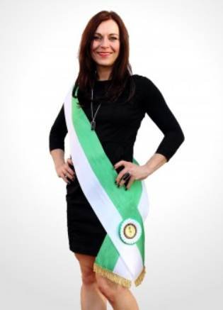 S.B.J - Sportland Schärpe für Miss Wahlen/Siegerschärpe grün-weiß von S.B.J - Sportland