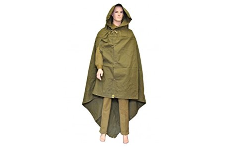 Made in USSR Original Soviet Russian Army WWII Type Soldier Field Canvas Cloak Tent Raincoat Poncho Plasch-Palatka with Leather Carrying Strap by S.U.R.& R.Auto Parts von S.U.R.& R.Auto Parts