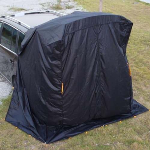 Heckklappen Zelt SUV VAN für Privatsphäre, wasserabweisend, schwarz, tragbar, für Fahrrad, Toilette, Dusche, Schlafen, Strand, Schwimmen, L: H: 4,9 m: 7,5 m, 6 Stück von SA&MC