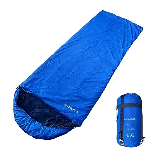SAFACUS Camping-Schlafsack – 3 Jahreszeiten, warmes und kühles Wetter – leicht, einfach zu bedienen, mit Kompressionsbeuteln für Erwachsene und Kinder, Outdoor-Reisen von SAFACUS