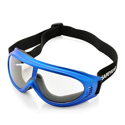SAFEYEAR Kinder Goggle Schutzbrille - SG021BU Blaue Sport Crossbrille von Anti-Fog Kratzfest UV-Schutz (Kind, Blau) von SAFEYEAR