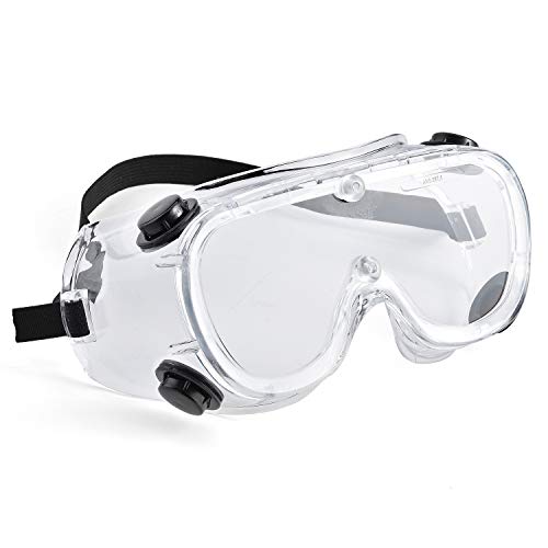 SAFEYEAR Schutzbrille Arbeitsbrille für Brillenträger - SG032 mit Seitenschutz und Rutschfesten Bügeln UV-Schutz mit Lüftung Gartenarbeit (Weiß) von SAFEYEAR